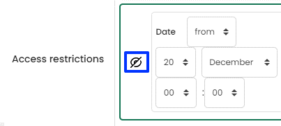 Moodle - Restriction Settings - Hidden